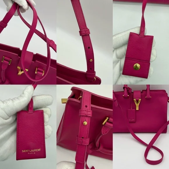 Authentic Yves Saint Laurent pink small cabad tote in smoot calfskin leather - Picture 15 of 15